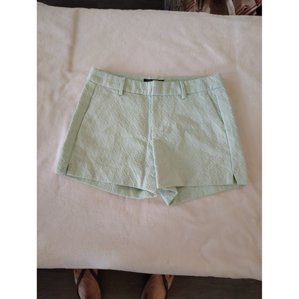 Banana Republic Mint Green Jacquard‎ Textured Shorts Womens Size 0 Geometric